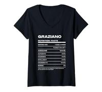 Femme Graziano Valeur Nutritive Nom Drôle T-Shirt avec Col en V