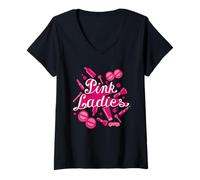 Femme Grease Pink Ladies Accessoires T-Shirt avec Col en V