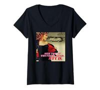 Femme Grease se voit à Thunder Road, Stud Sandy T-Shirt avec Col en V