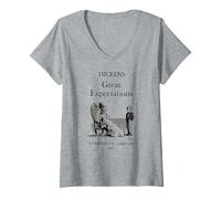 Femme Great Expectations Charles Dickens Page de titre T-Shirt avec Col en V
