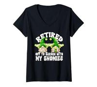 Femme Green Margarita GNOME and Funny Saying for Retirement Couple T-Shirt avec Col en V