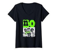 Femme Green No Time For That Green Graphic T-Shirt avec Col en V