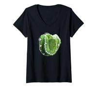 Femme Green Tree Python en Spirale Motif Serpent T-Shirt avec Col en V