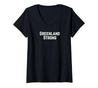 Femme Greenland Strong - Hauts, t-Shirts et Accessoires Humoristiques politiques T-Shirt avec Col en V