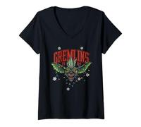 Femme Gremlins Christmas Lights 1984 T-Shirt avec Col en V