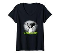 Femme Gremlins Scared Green T-Shirt avec Col en V