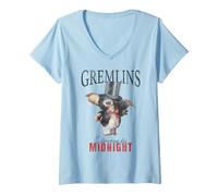 Femme Gremlins Waiting for Midnight Noël T-Shirt avec Col en V