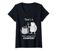 Femme Grenouille C'est ça Que Vous Allez dans l'humour de Jardinage Compost T-Shirt avec Col en V