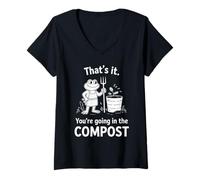 Femme Grenouille C'est ça Que Vous Allez dans l'humour de Jardinage Compost T-Shirt avec Col en V