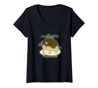 Femme Grenouille de Pluie du Désert Colère Design Drôle T-Shirt avec Col en V
