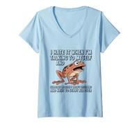 Femme Grenouille I Hate IT When I'm Talking to Myself Sarcastique T-Shirt avec Col en V