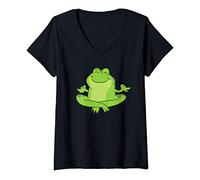 Femme Grenouille Kambo Jungle Grenouille médecine Grenouille yoga T-Shirt avec Col en V