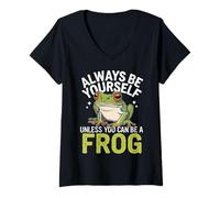 Femme Grenouille, sois Toujours toi-même, sauf si tu Peux être Une Grenouille T-Shirt avec Col en V