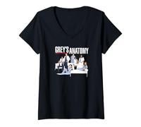 Femme Grey's Anatomy Group with Logo T-Shirt avec Col en V