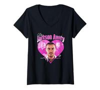Femme Grey's Doctor Jackson Avery Heart Collage Crush TV Show T-Shirt avec Col en V