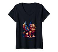 Femme Griffin Mythique T-Shirt avec Col en V