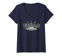 Femme Grimoire de la Cour de Minuit T-Shirt avec Col en V