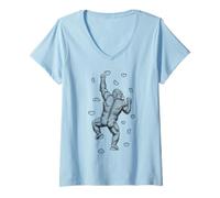 Femme Grimpeur grimpeur Mural d'intérieur Gorilla Funny Climbers T-Shirt avec Col en V