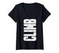 Femme Grimpeur grimpeur Mural d'intérieur Grimpeur Drôle Grimpeur T-Shirt avec Col en V