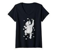 Femme Grimpeur Mural d'intérieur Koala grimpeur Amusant T-Shirt avec Col en V