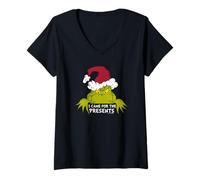 Femme Grinch - I Came for The Presents T-Shirt avec Col en V