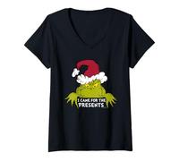 Femme Grinch- I came for the Presents T-Shirt avec Col en V