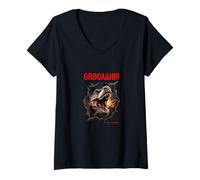 Femme GROOAAHHH! Dangerous Like a Dino Danger Dinosaure T. Rex T-Shirt avec Col en V