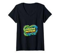 Femme Groove Motion Flow Rythm Energy Graphic T-Shirt avec Col en V