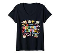 Femme Groovy Assistant Principal Appréciation, Cute School Leader T-Shirt avec Col en V