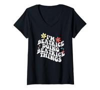 Femme Groovy Im Beatrice Doing Beatrice Things Funny Fête des Mères T-Shirt avec Col en V