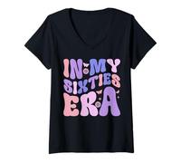 Femme Groovy in My Sixties Era 60e Birthday Funny in My Sixties Era T-Shirt avec Col en V