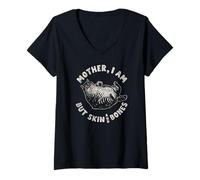Femme Gros Chats Meme mère T-Shirt avec Col en V