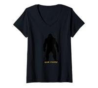 Femme Gros Pied T-Shirt avec Col en V