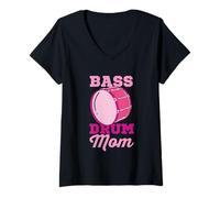 Femme Gros Tambour Maman T-Shirt avec Col en V