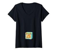 Femme Grossesse drôle de Chignon dans Le Four T-Shirt avec Col en V