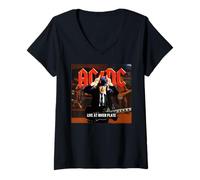 Femme Groupe de Musique AC/DC en Direct à River Plate T-Shirt avec Col en V