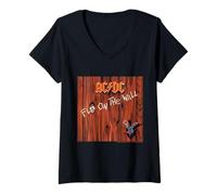 Femme Groupe de Musique AC/DC Fly on The Wall T-Shirt avec Col en V