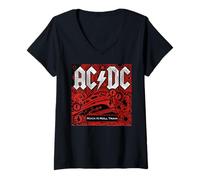 Femme Groupe de Musique AC/DC Rock N Roll Train T-Shirt avec Col en V