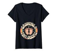 Femme Growing A Tiny Disciple Foi chrétienne de la Grossesse - T-Shirt avec Col en V