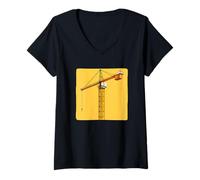 Femme Grue de structure pour les grands projets de construction T-Shirt avec Col en V