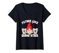 Femme Grumpy GNOME Grandpa Life Quote for Men Funny Dog Dad Saying T-Shirt avec Col en V
