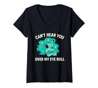 Femme Grumpy Mermaid Sarcastique Sea Witch Ocean Humour Coastal Gift T-Shirt avec Col en V
