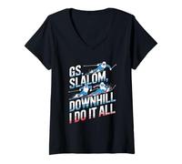 Femme GS Slalom Ski alpin I Do It All T-Shirt avec Col en V