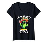 Femme Guac'n Roll CPA drôle pour les experts-comptables agréés T-Shirt avec Col en V