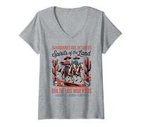 Femme Guardianes Del Desierto - El Jefe Día de Los Muertos T-Shirt avec Col en V