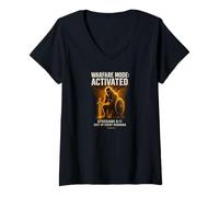 Femme Guerrier armure de Dieu 6:11 activée par le mode de guerre des Éphésiens T-Shirt avec Col en V