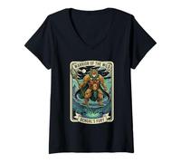 Femme Guerrier de la Fureur du Bengale Sauvage T-Shirt avec Col en V