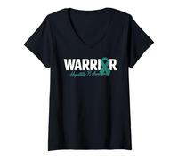 Femme Guerrier de l'hépatite B pour survivant de l'hépatite B T-Shirt avec Col en V