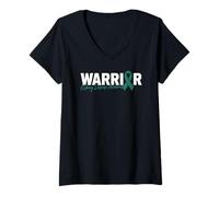Femme Guerrier des maladies rénales pour les survivants d'une maladie rénale T-Shirt avec Col en V