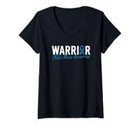 Femme Guerrier maltraitant des enfants pour survivants de maltraitance d'enfants T-Shirt avec Col en V
